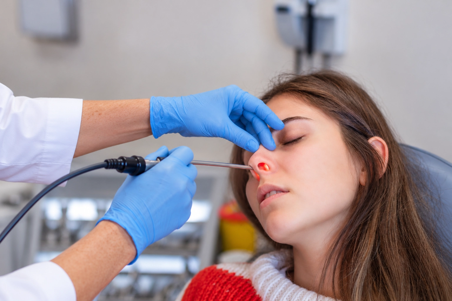Nose Sinus Ent Specialist Nasal Endoscopy Sinusitis Examination